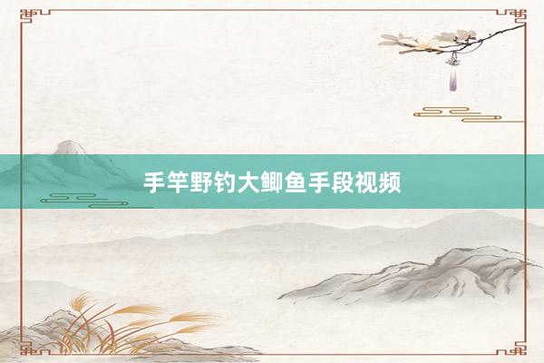 手竿野钓大鲫鱼手段视频